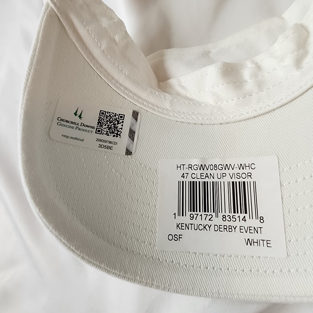Kentucky Derby '47 White 150 Year Gold Embroidered Visor NWT - Picture 5 of 8